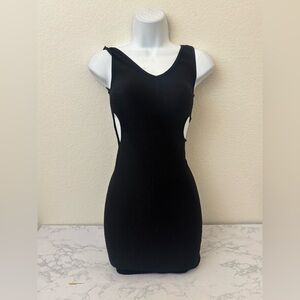 Arden B Color Block Dress Sz XS/S Stretchy Scuba Bodycon Black Pullover